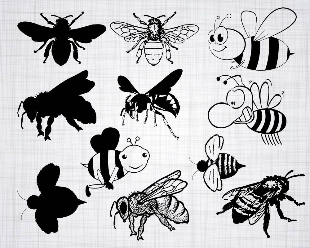 Download Bee SVG Bundle Bee SVG Bee Clipart Bee Cut Files For | Etsy