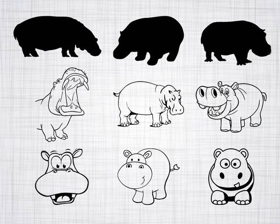 Download Hippo SVG Bundle Hippo SVG Hippo Clipart Hippo Cut Files ...