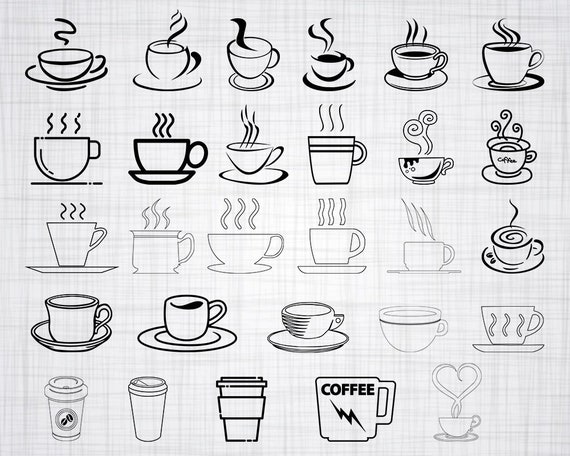 Download Coffee Cup Outline Svg Bundle Coffee Cup Svg Coffee Cup Etsy
