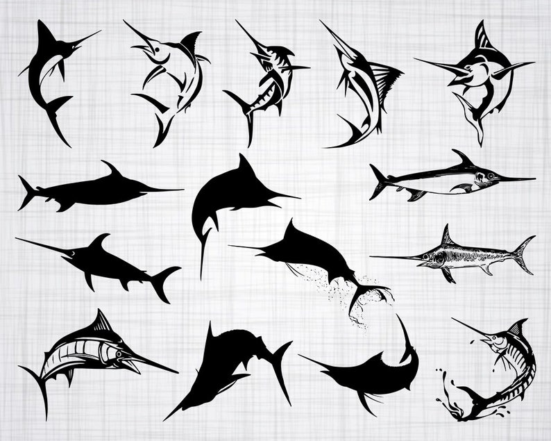 Download Swordfish SVG Marlin SVG Swordfish Clipart Swordfish Cut | Etsy