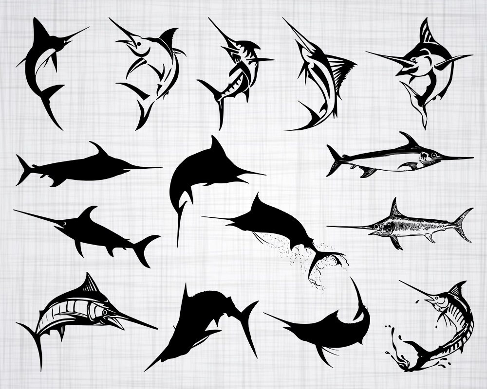 Download Swordfish SVG Marlin SVG Swordfish Clipart Swordfish Cut | Etsy