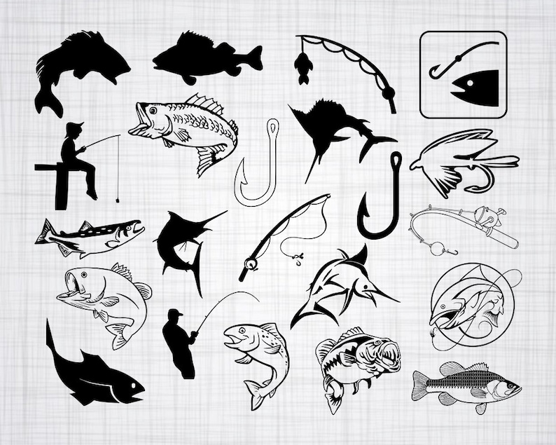 Download Fishing SVG Bundle Fishing SVG Fishing Clipart Fishing Cut | Etsy