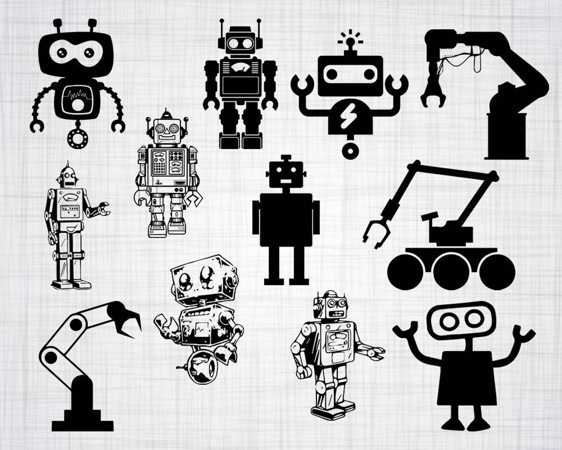 Robot SVG Bundle Robot SVG Robot Clipart Robot Cut Files Etsy
