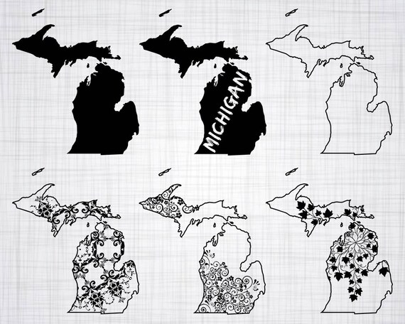 Michigan SVG Bundle Michigan SVG State Clipart Michigan Cut | Etsy