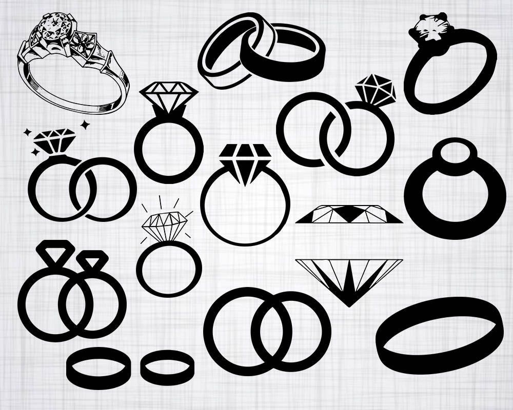 Download Engagement Ring SVG Bundle Diamond Ring SVG Clipart Cut | Etsy