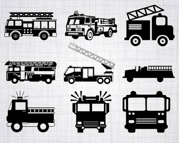 Download Fire Truck Svg Bundle Firetruck Svg Firetruck Clipart Cut Files For Silhouette Files For Cricut Vector