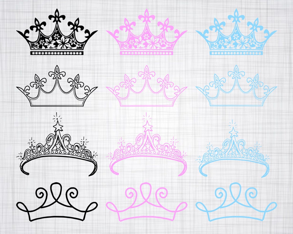 Download Free Princess Crown Svg Bundle Princess Crown Svg Princess Crown Etsy SVG Cut Files