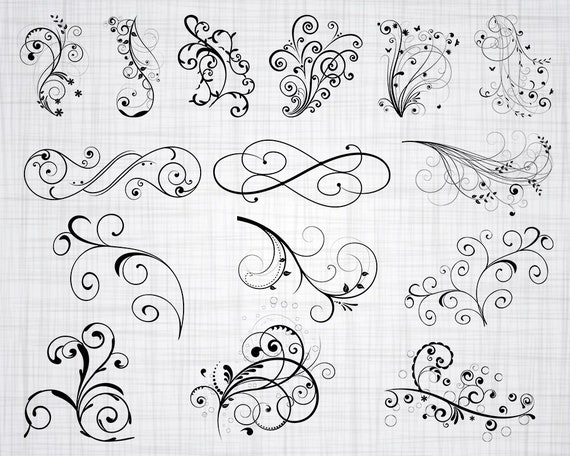 Download Decorative Vine Ornaments Svg Vine Svg Swirls Svg Clipart Cut Files For Silhouette Files For Cricut