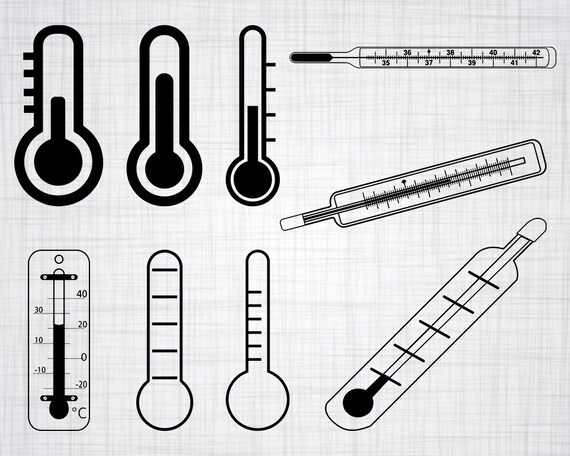 Thermometer Svg Bundle Thermometer Svg Thermometer Clipart Etsy