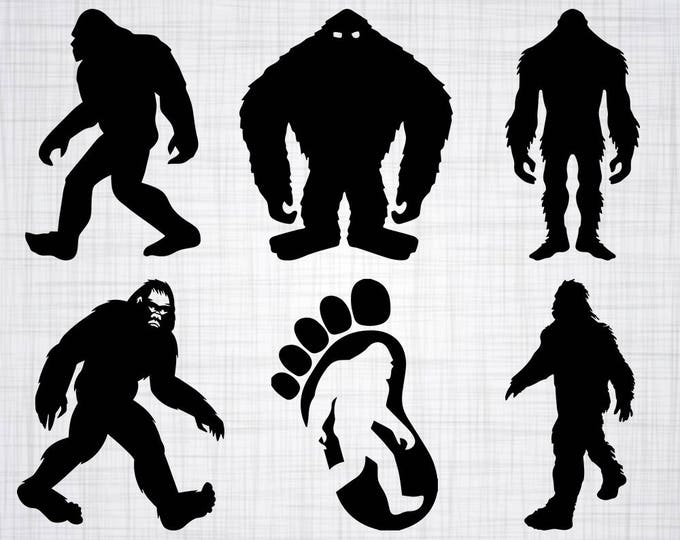 Bigfoot SVG Bundle, Sasquatch SVG, Bigfoot Clipart, Bigfoot Cut Files For S...