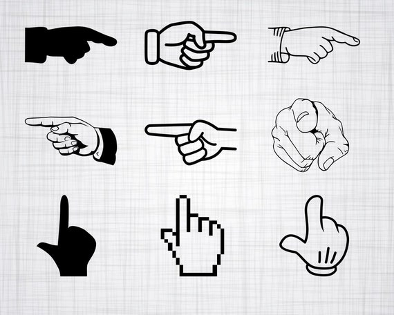 Download Pointing Finger SVG Bundle Pointing Finger SVG Clipart Cut ...