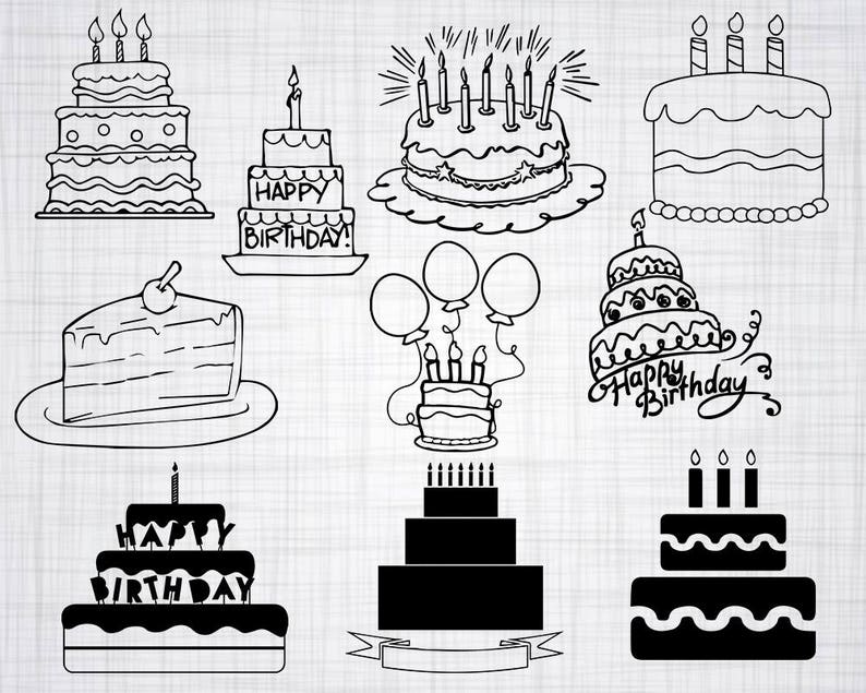 Download Birthday Cake SVG Bundle Birthday Cake SVG Birthday Cake | Etsy