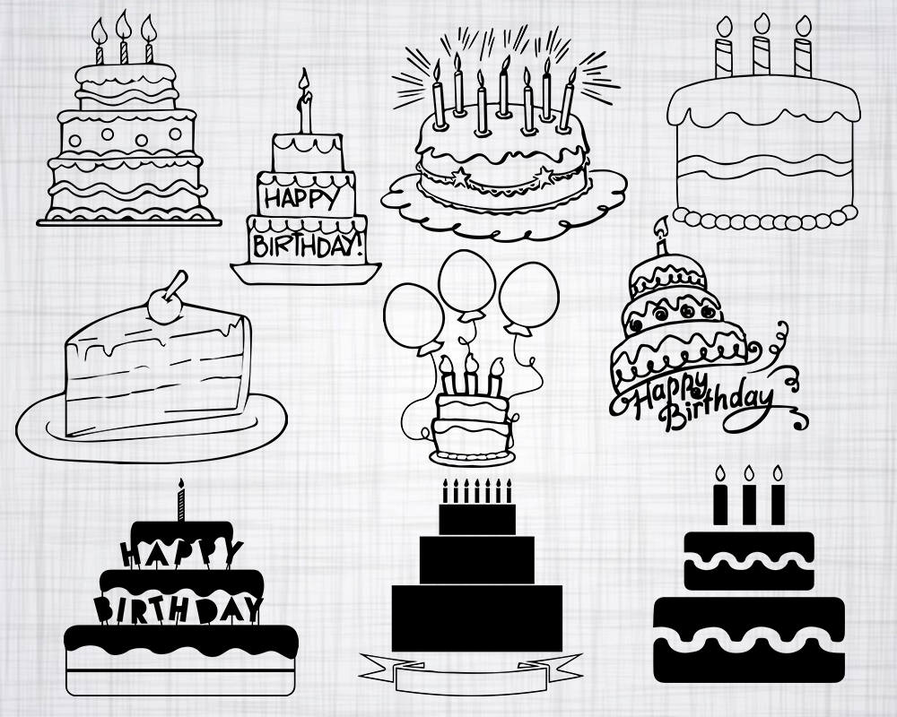 Download Birthday Cake Svg Bundle Birthday Cake Svg Birthday Cake Etsy