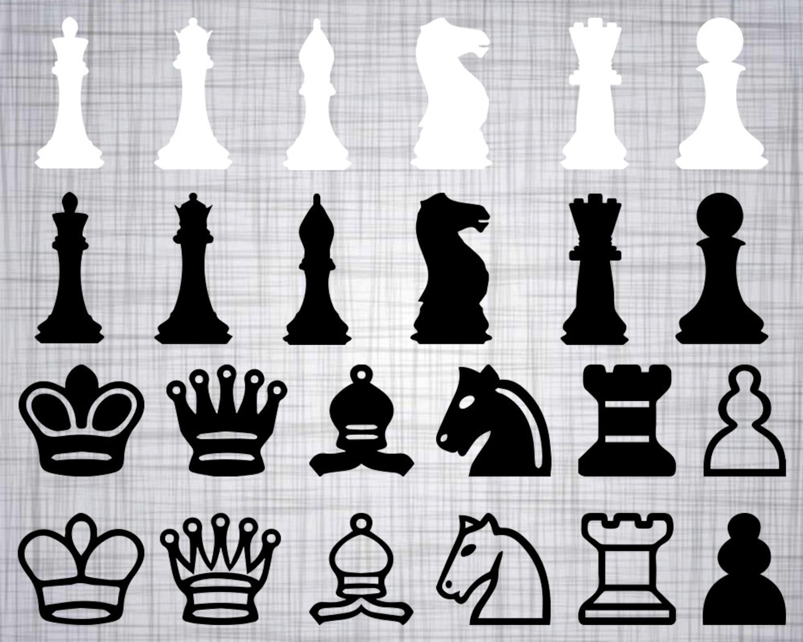 Распечатать шахматные фигуры для вырезания