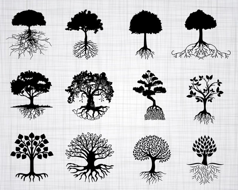 Download Tree With Roots SVG Bundle Tree Roots SVG Clipart Cut Files | Etsy