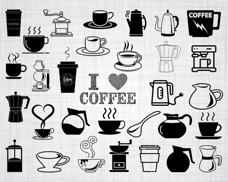 Download Coffee SVG Bundle Coffee SVG Coffee Clipart Coffee Cut | Etsy