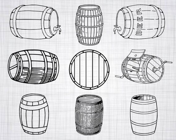 Fass Svg Bundle Holz Fass Svg Fass Clipart Schneiden Sie Etsy