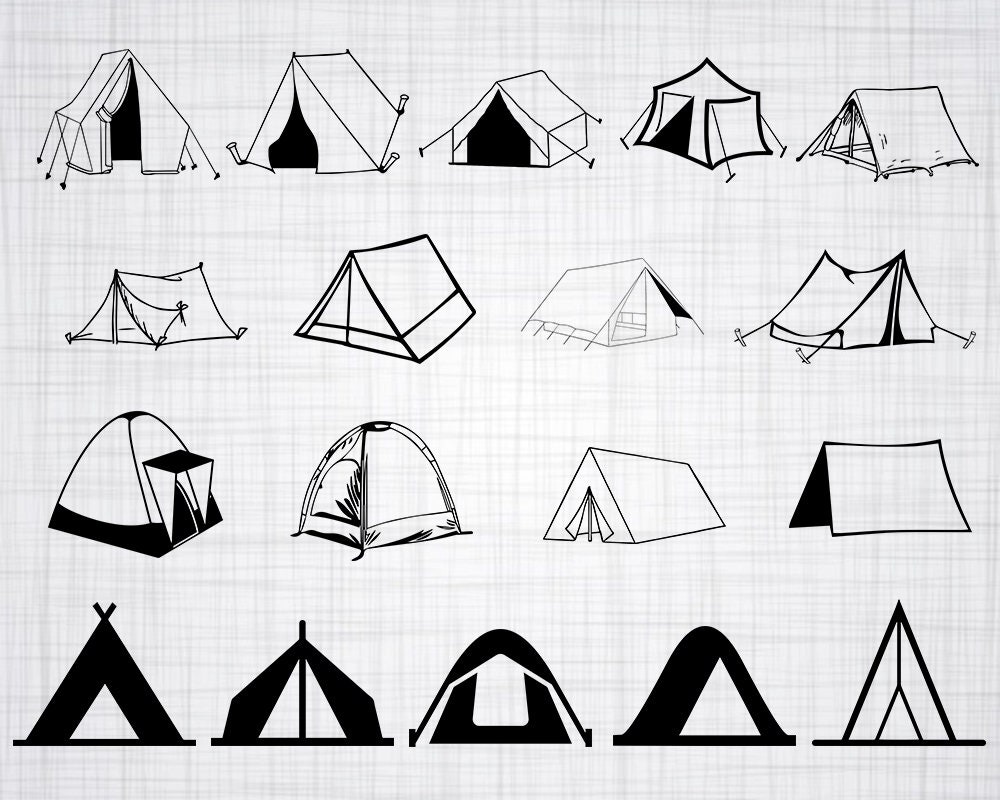 Download Tent SVG Camping SVG Tent Clipart Tent Cut Files For | Etsy
