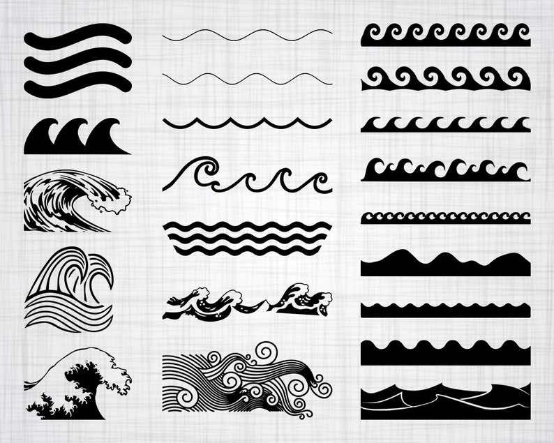 Download Wave SVG Bundle Wave SVG Wave Clipart Wave Cut Files For | Etsy