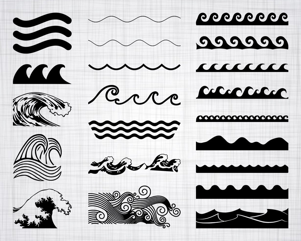 Download Wave SVG Bundle Wave SVG Wave Clipart Wave Cut Files For | Etsy