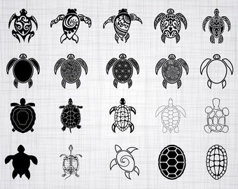 Turtle SVG Bundle, Turtle SVG, Tortoise Svg, Turtle Clipart, Turtle Cut Files For Silhouette, Files for Cricut, Turtle Vector, Dxf, Png, Eps