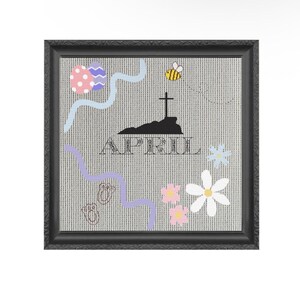 Monthly Cross Stitch Calendar- April Downloadable