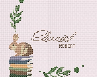Prénom personnalisé/Décor de chambre de bébé, motif de point de croix téléchargeable