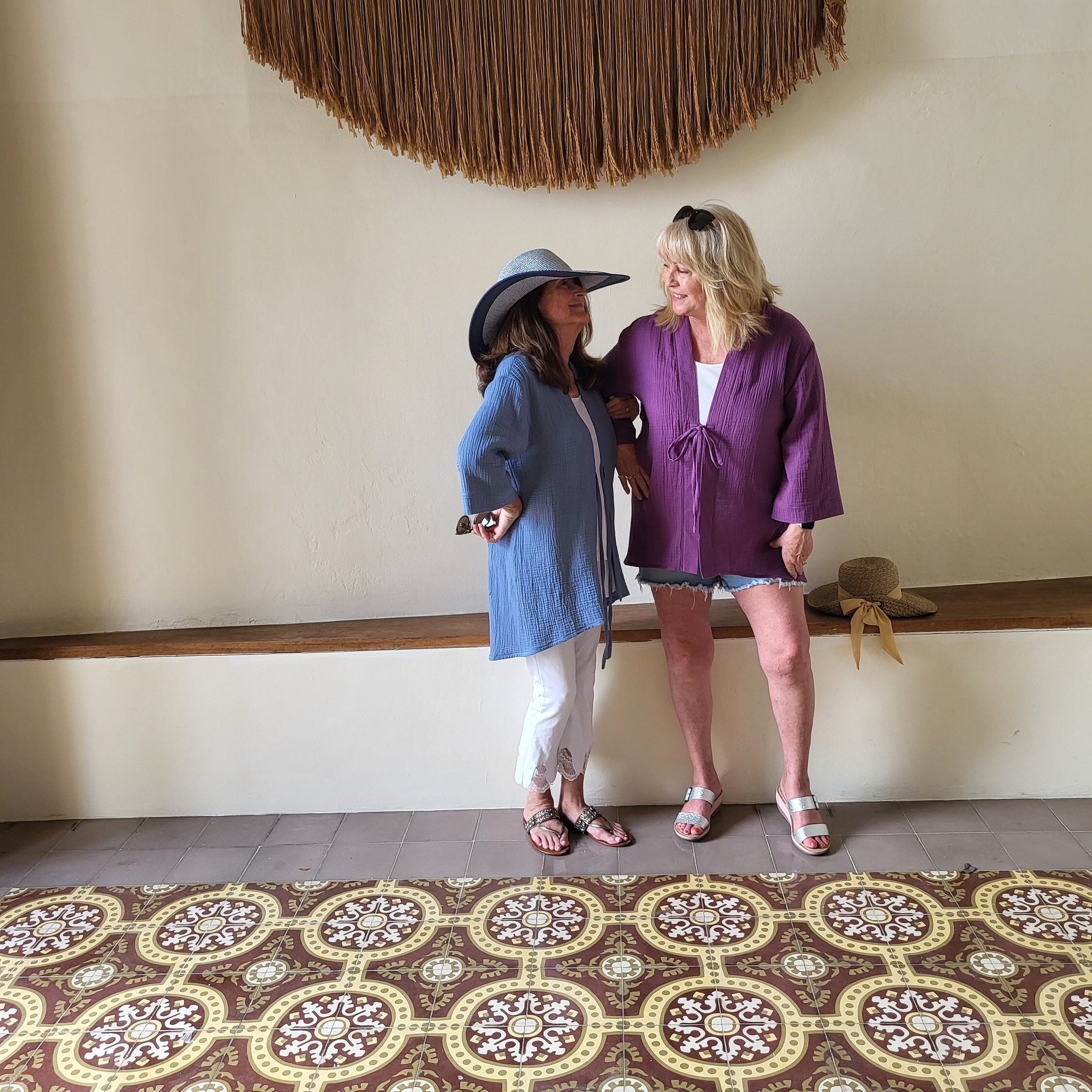 Cotton Gauze Kimono Cardigan, Blue Topper, Blue Robe, Petite, Plus Size