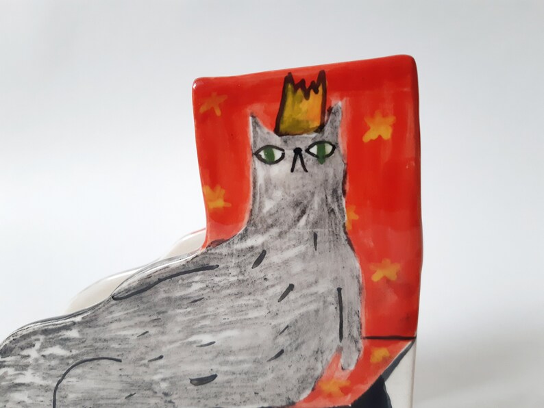 Black Cat Napkin Holder Handmade Pottery Ceramic Sponge Etsy