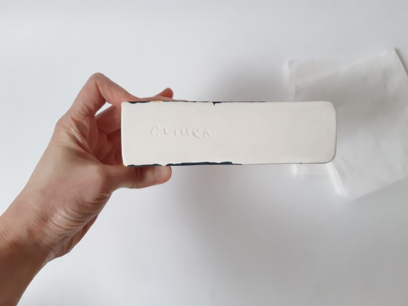 Black Cat Napkin Holder Handmade Pottery Ceramic Sponge Etsy