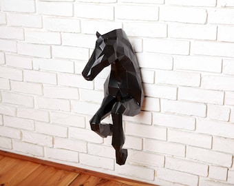 Horse Papercraft, 3D PDF , Papercraft Animals, Low Poly DIY, DIY Paper 3D Art, Diy Paper Statue