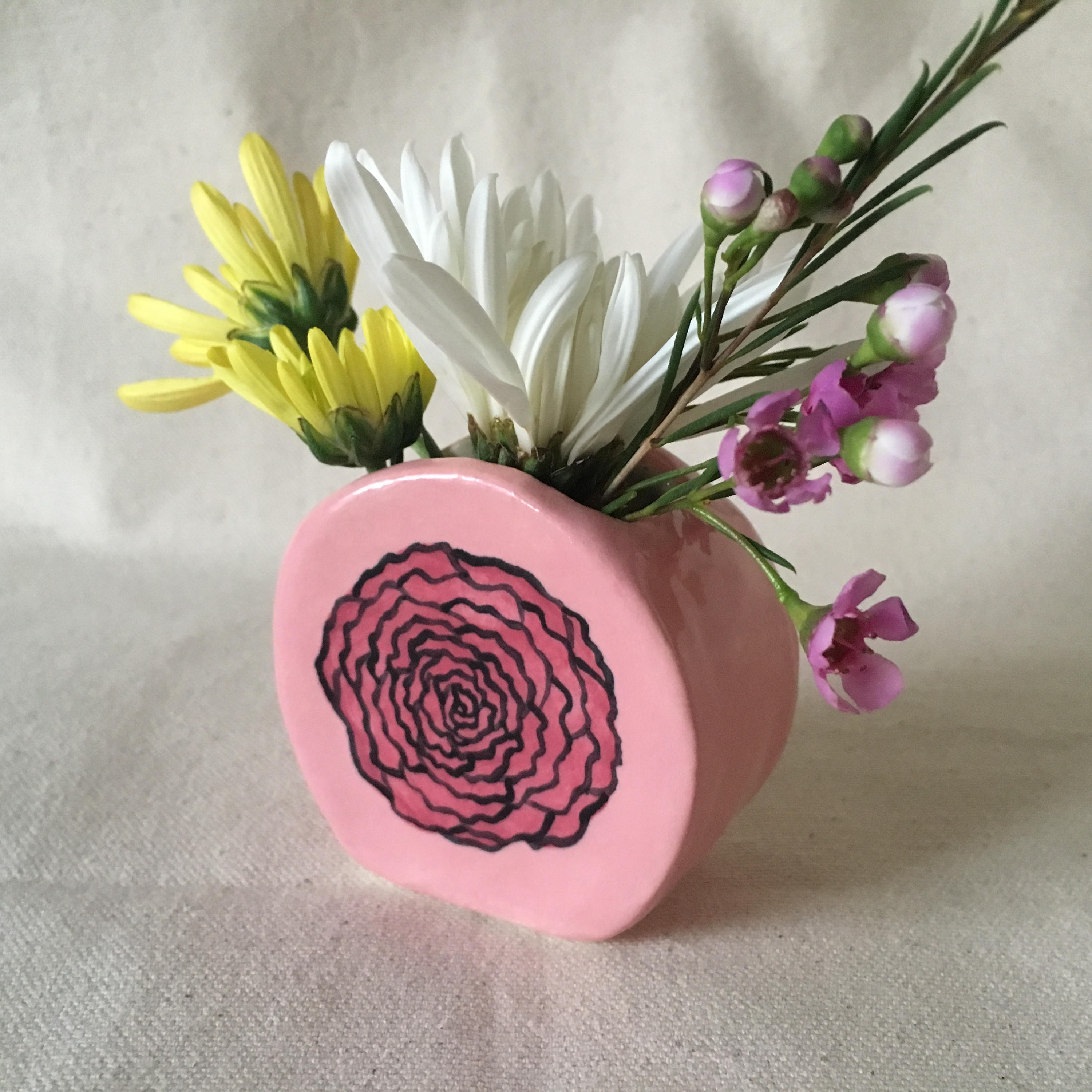 Ceramic Vase / Ceramic Pink Vase / Flower Vase / Small Pink Etsy