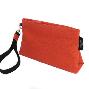 Vegan PINATEX multi bag PARIS in red. Suitable as hip bag, cross body and clutch. image 4