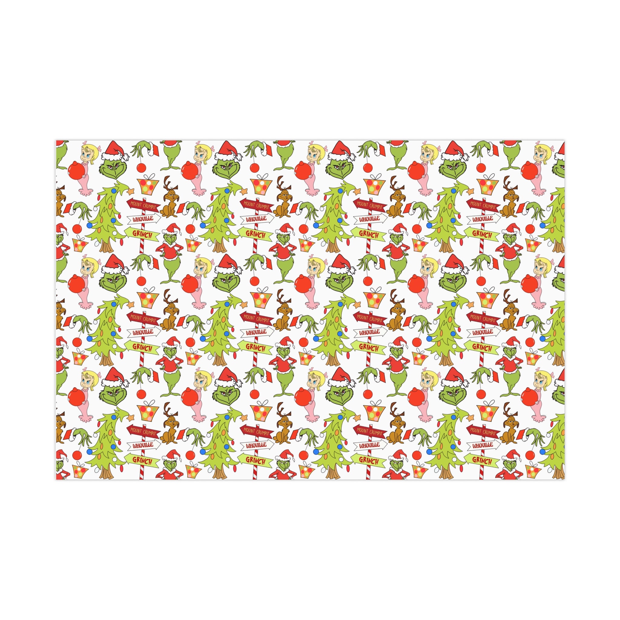 Retro Grin Wrapping Paper, Retro Holiday Gift Wrap, Whoville Christmas Gift Wrap, Grin Christmas