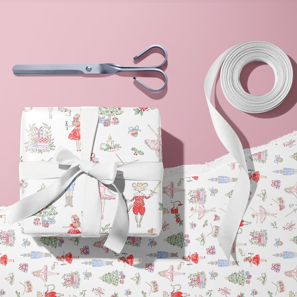 Weihnachten Nussknacker Geschenkpapier, Vintage Weihnachten, niedlichen Nussknacker Geschenkpapier, Kinder Geschenkpapier, Urlaubsgeschenk, Weihnachtsgeschenk
