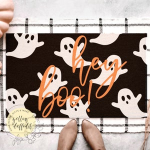 Hey Boo Ghost-tapijt: spookachtig halloween-buitendecor