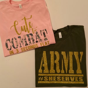 Army Girl Glitter Shirts