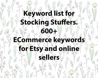 Keyword list for stocking stuffer terms, Etsy SEO keyword research tool and listing help