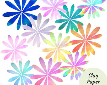 Floral clipart Watercolor daisies  for cards,  Png  digital files for paper crafts, card making. Commercial use design element