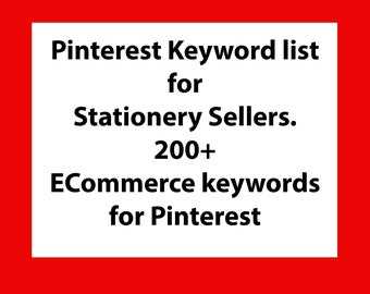 Pinterest keyword list for "stationery," Pinterest SEO terms and search help.