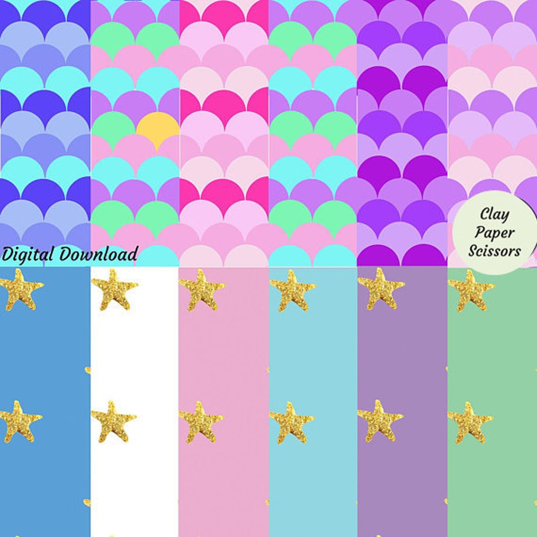Mermaid Scales Digital Printing, Download for Mermaid Design ...