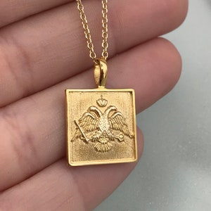 14k solid gold pendant with eagle, personalized pendant for men and women