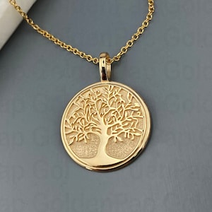 14K Solid Gold  pendant, tree of life  pendant