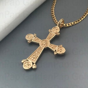 14k / 9k  solid gold cross, double sided cross