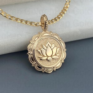 Anhänger aus 14k Gold mit Lotus Blume