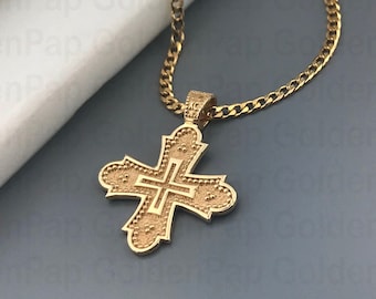 14k solid gold cross, cross for women and men