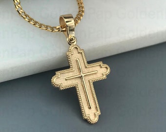 14k solid gold cross