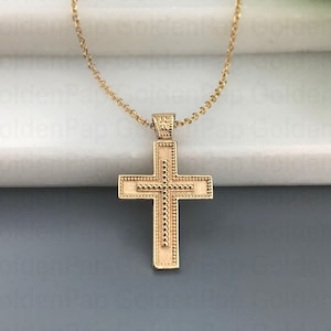 Small size 14k solid gold cross
