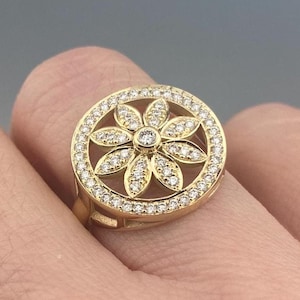 18k solid gold ring with natural diamonds, solid gold ring for women