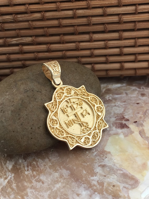 14k Solid Gold Pendant Religious Pendant for Men and Women Etsy